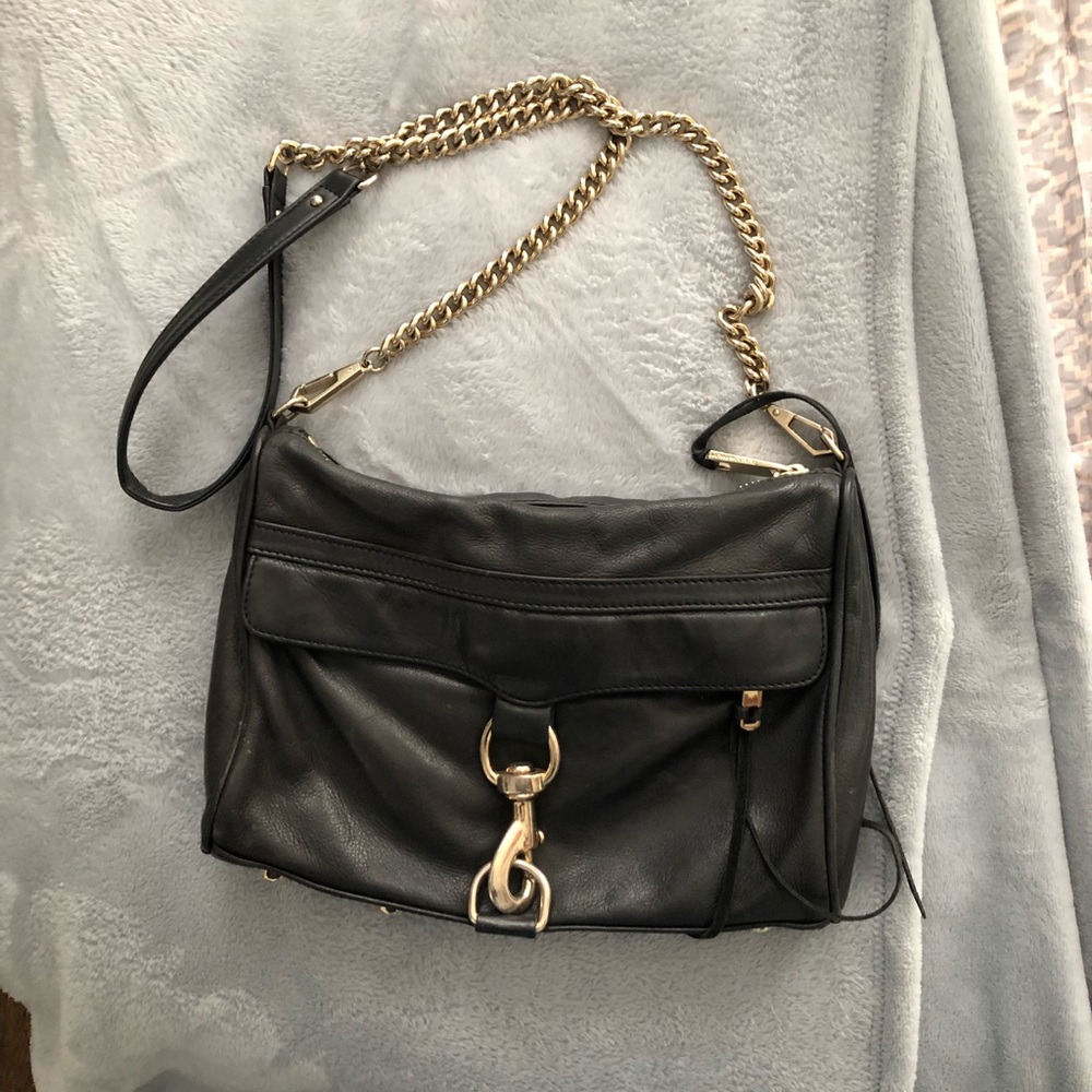 BLACK LEATHER REBECCA MINKOFF CROSSBODY